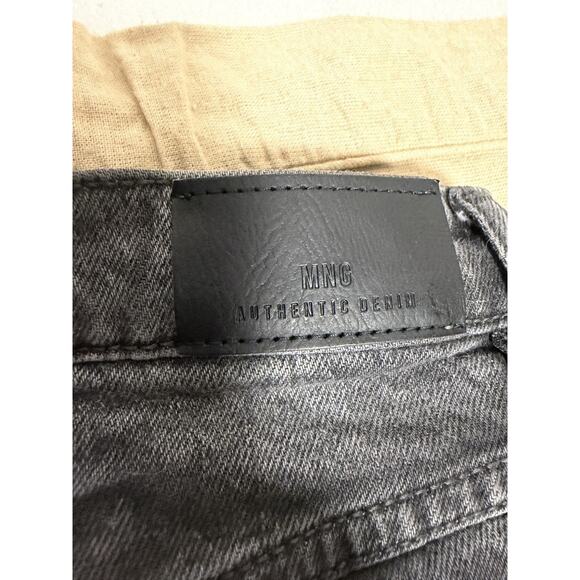 MNG Denim Jeans Womens 2 Gray Black Washed Mom High Rise Tapered Leg Casual - Picture 4 of 11